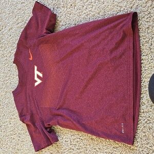 Nike Dri-Fit Virginia Tech Hokies Maroon Tshirt Youth Small